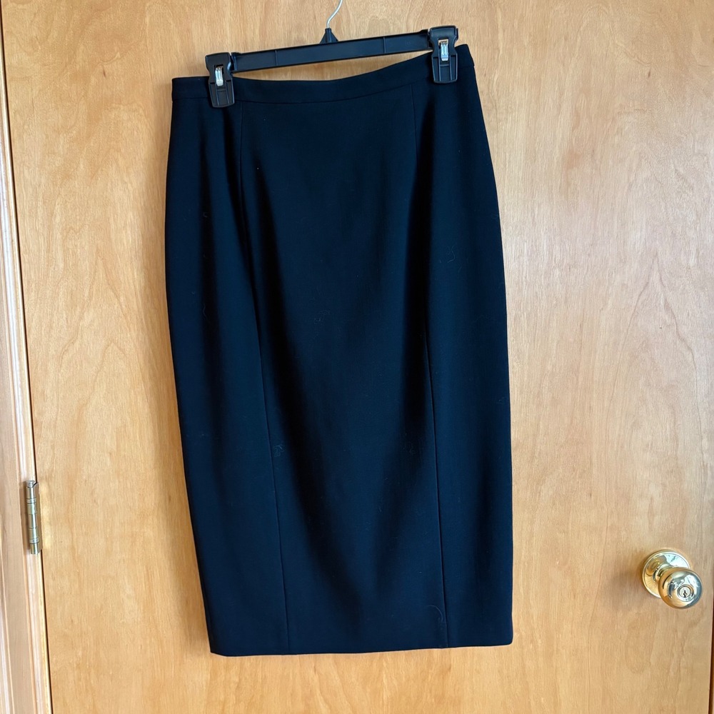 $695‎ Michael Kors Collection Pencil Skirt Women 8 Black Virgin Wool Italy NEW